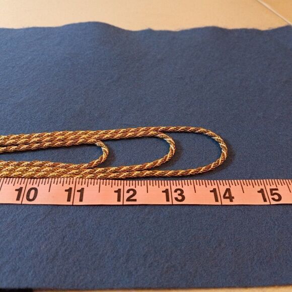 Vintage Gold & Silver Tone Three Strand Necklace Classic Twisted Chains Chic - Picture 5 of 7